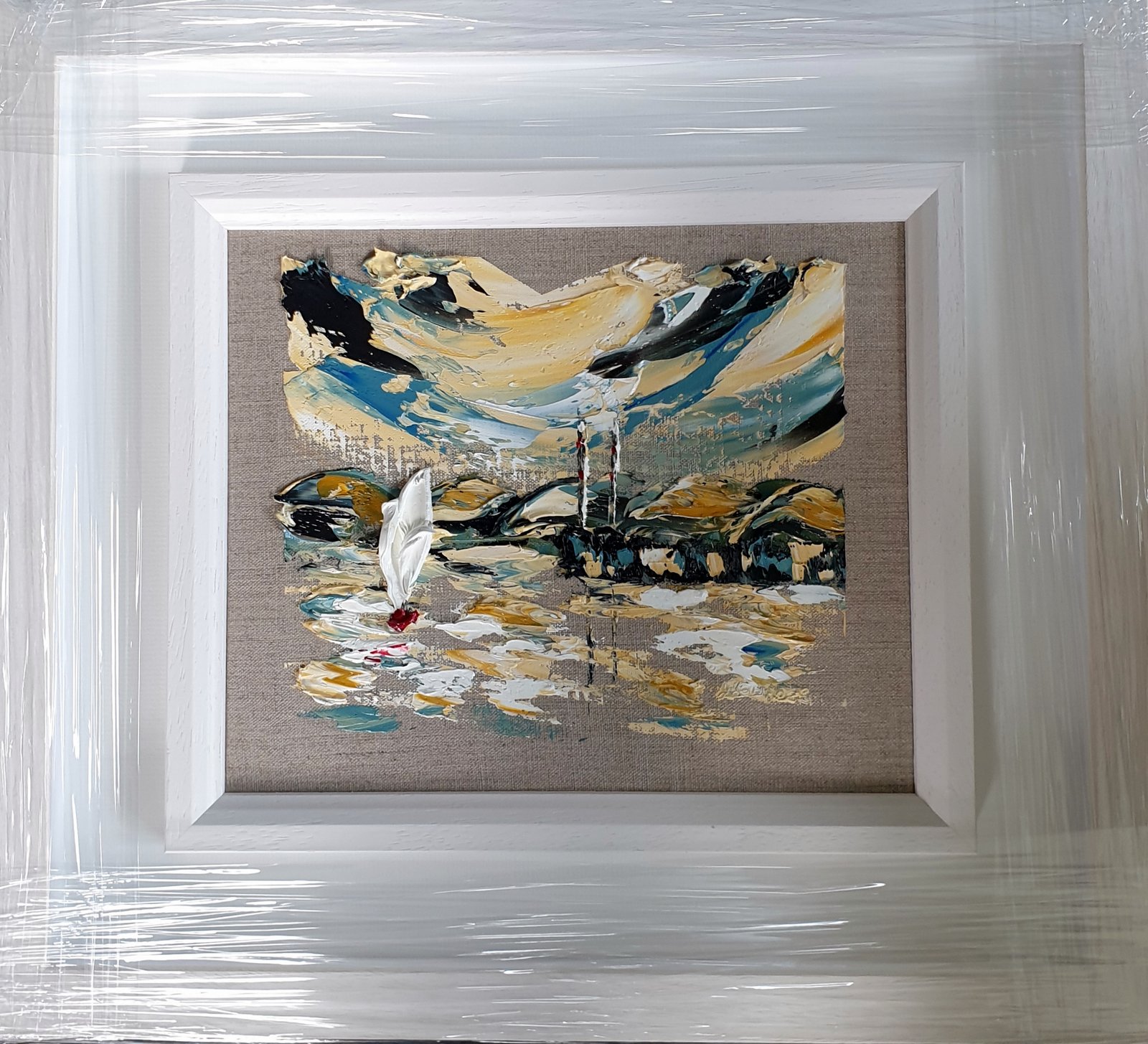 Poolbeg Irish Sea on Linen