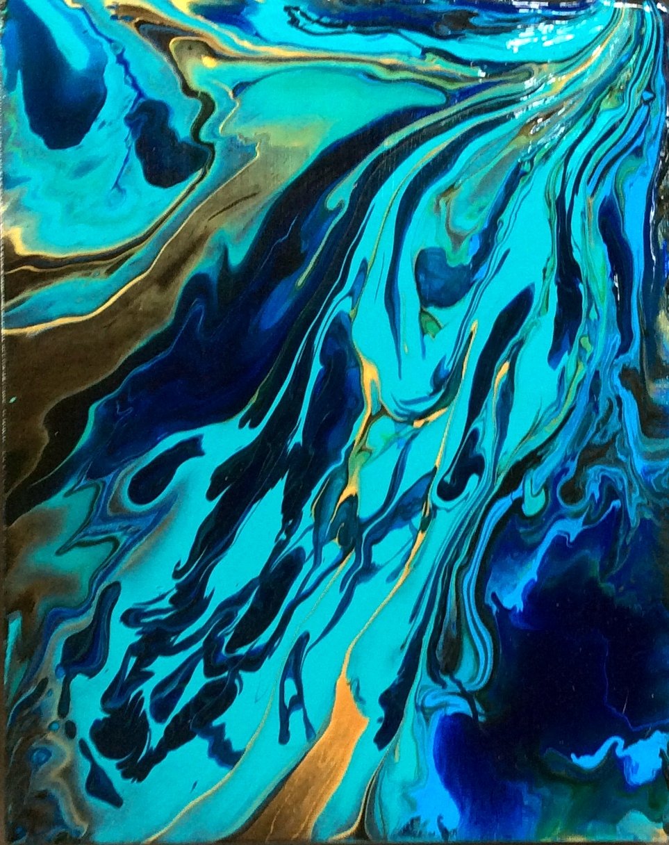 Flow Blue Green and Gold