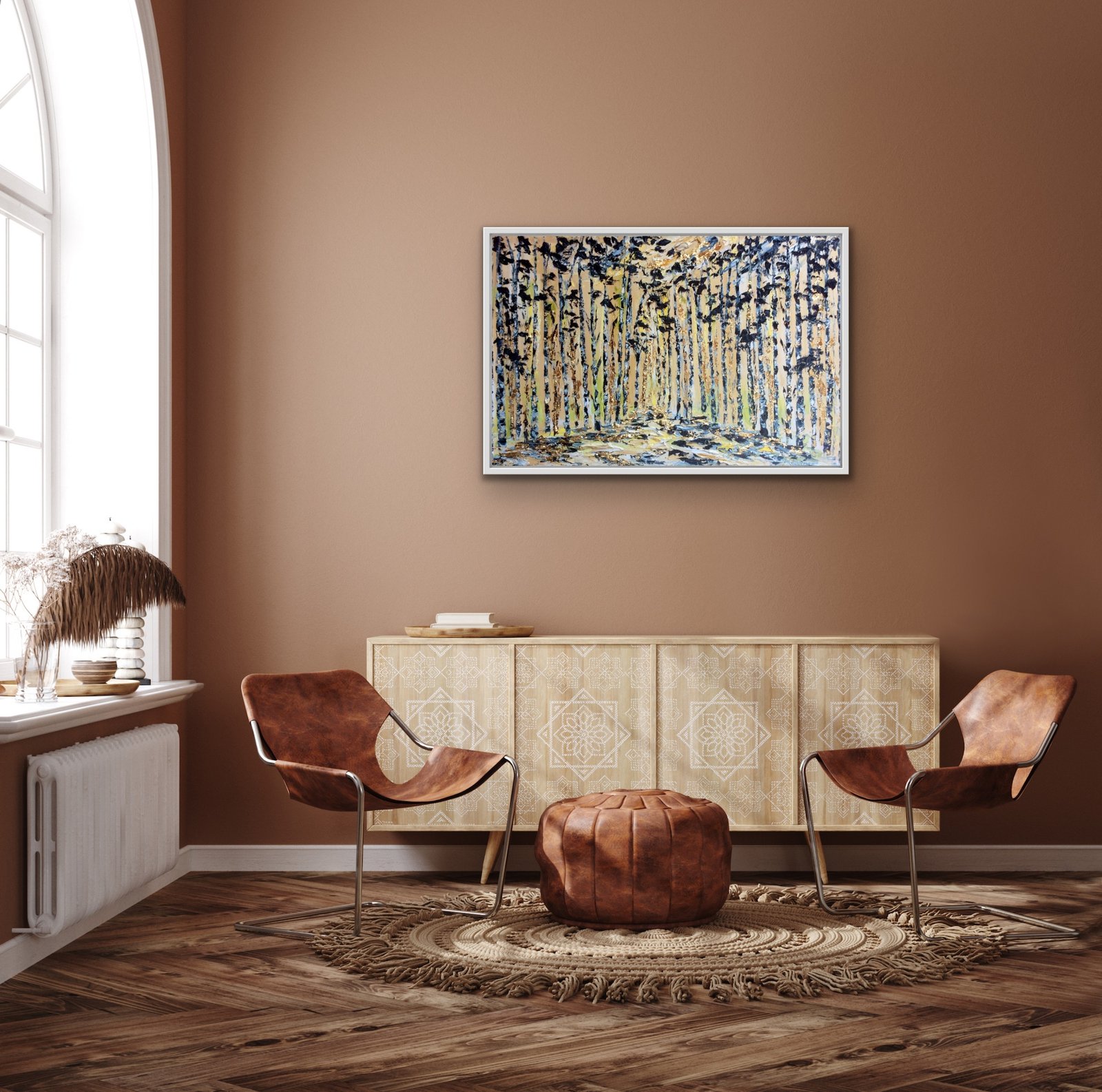 Beginning to see  light - Original  - part of The Gold Leaf series