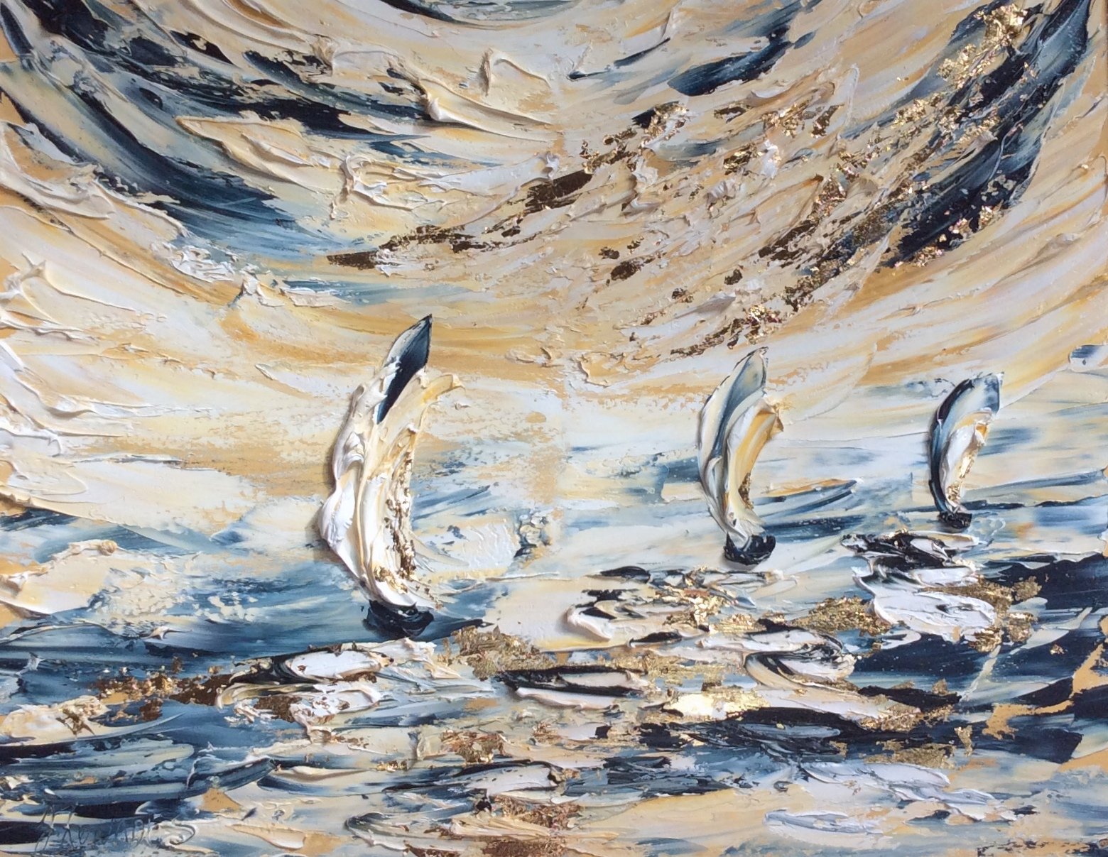 Out of the Blue - Original  - part of The Gold Leaf series