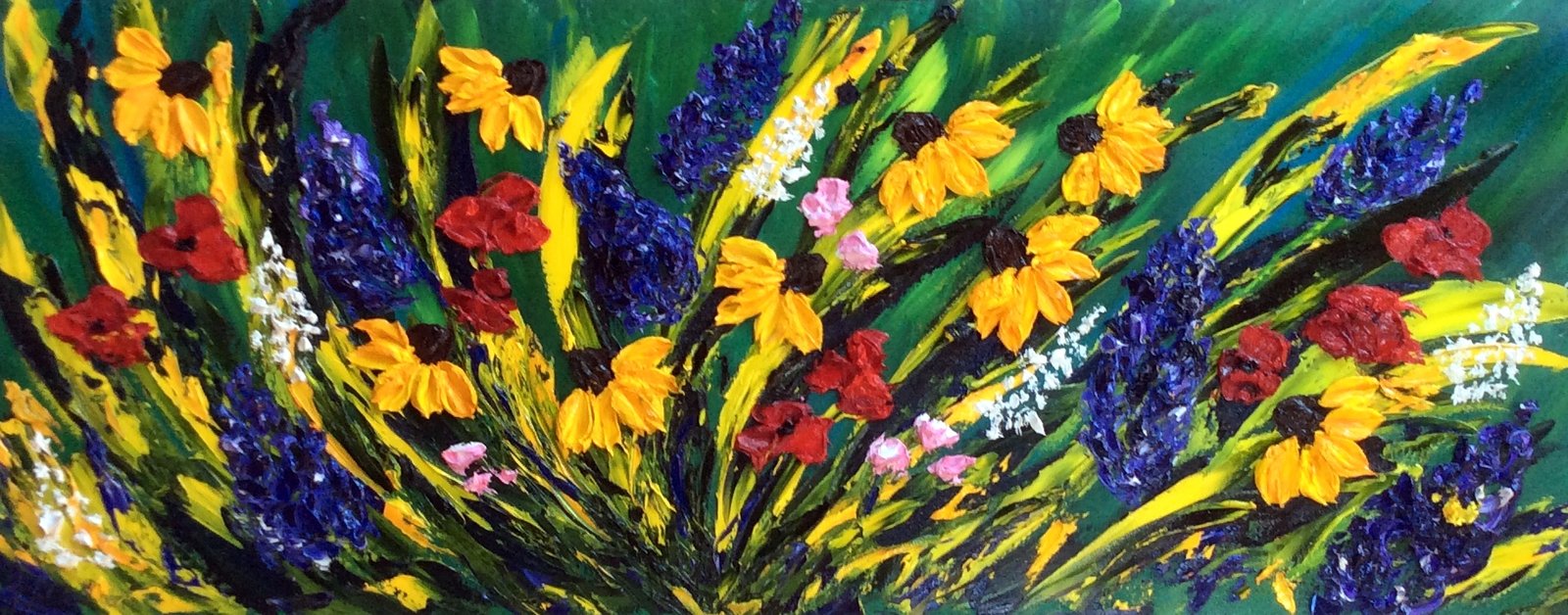 Magnificent May Blooms - original oil palette knife