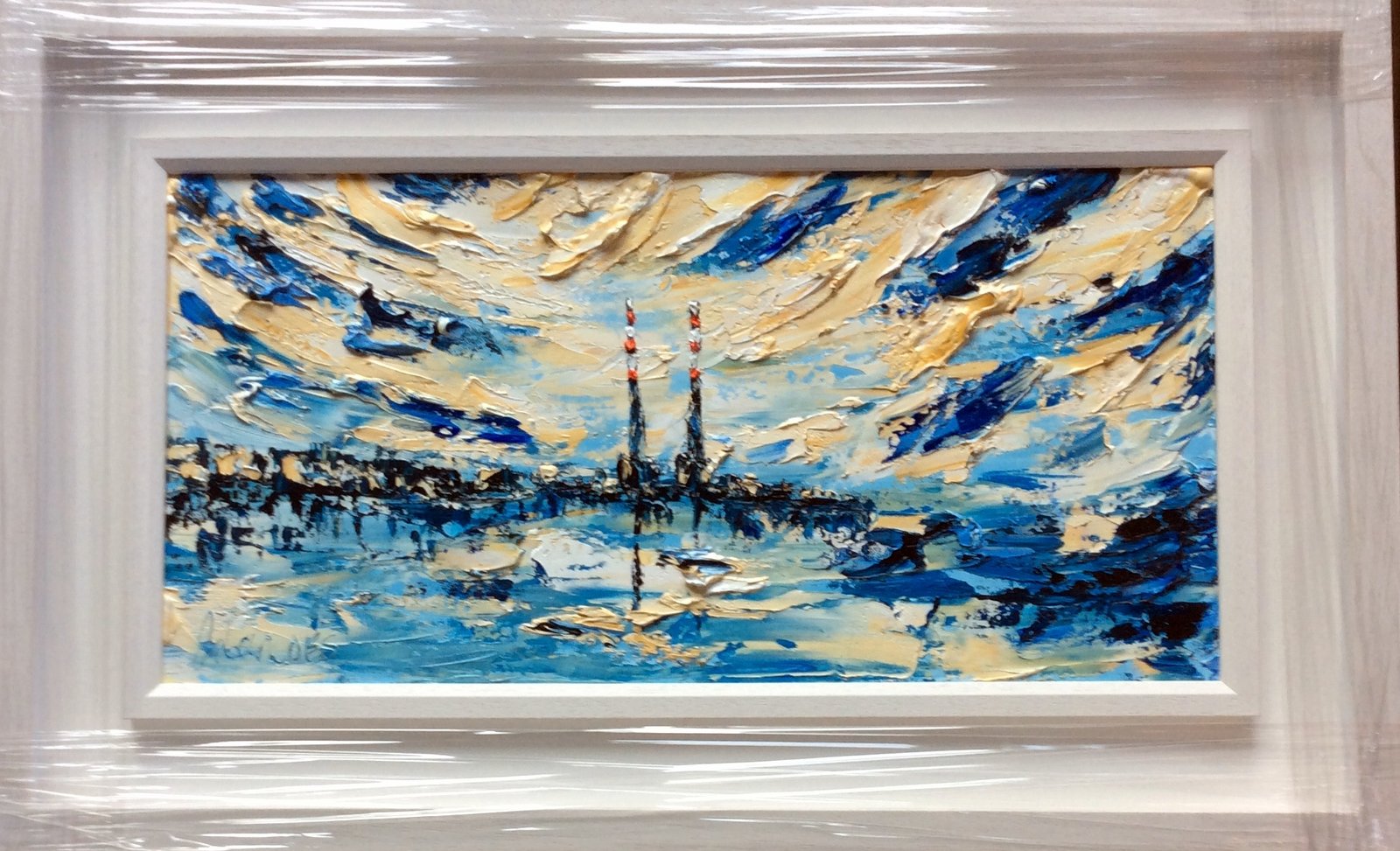 The Pigeon House Power Station   - original oil palette knife