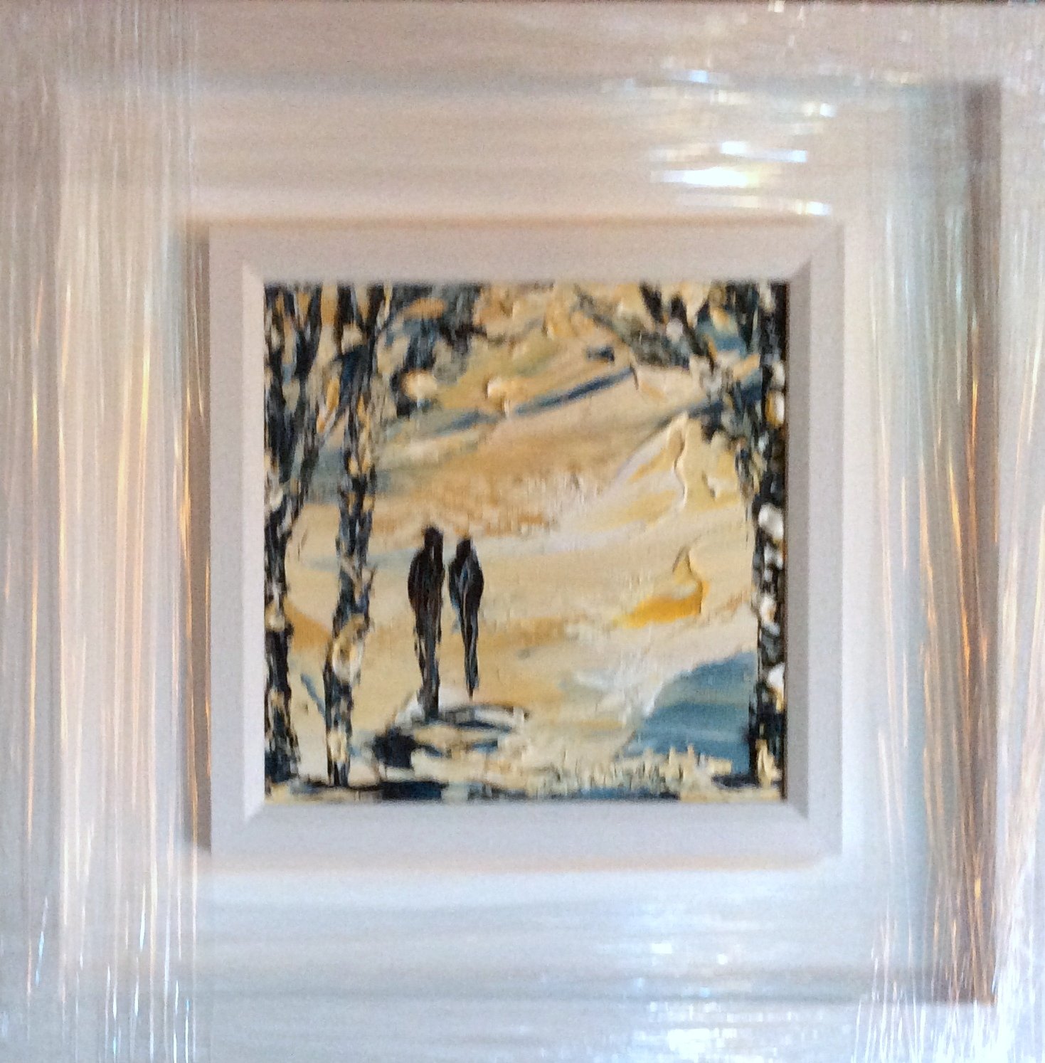 Walk in the Park  -original oil palette knife