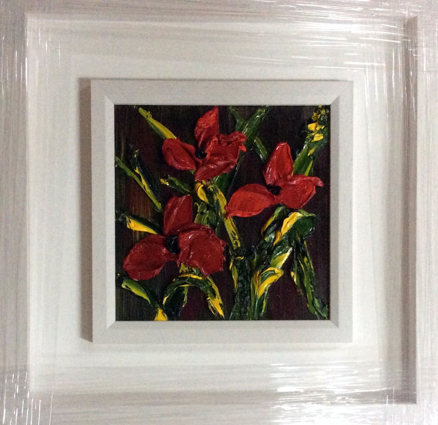 Beautiful Red Poppies-original oil palette knife