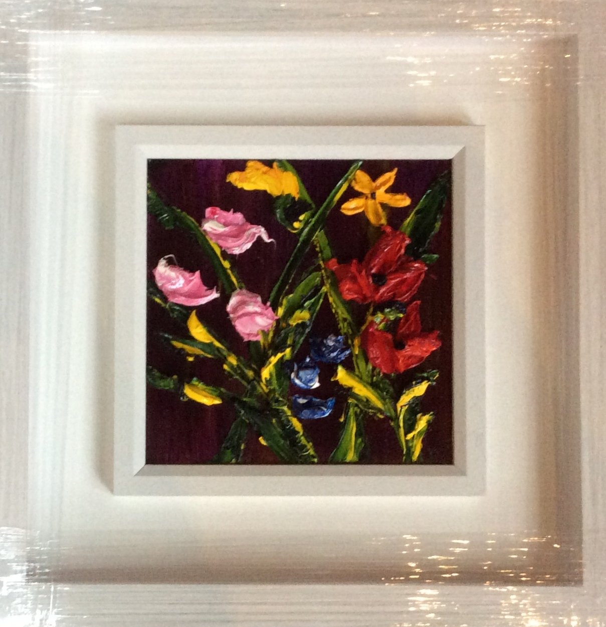 Medley of Flowers  -original oil palette knife