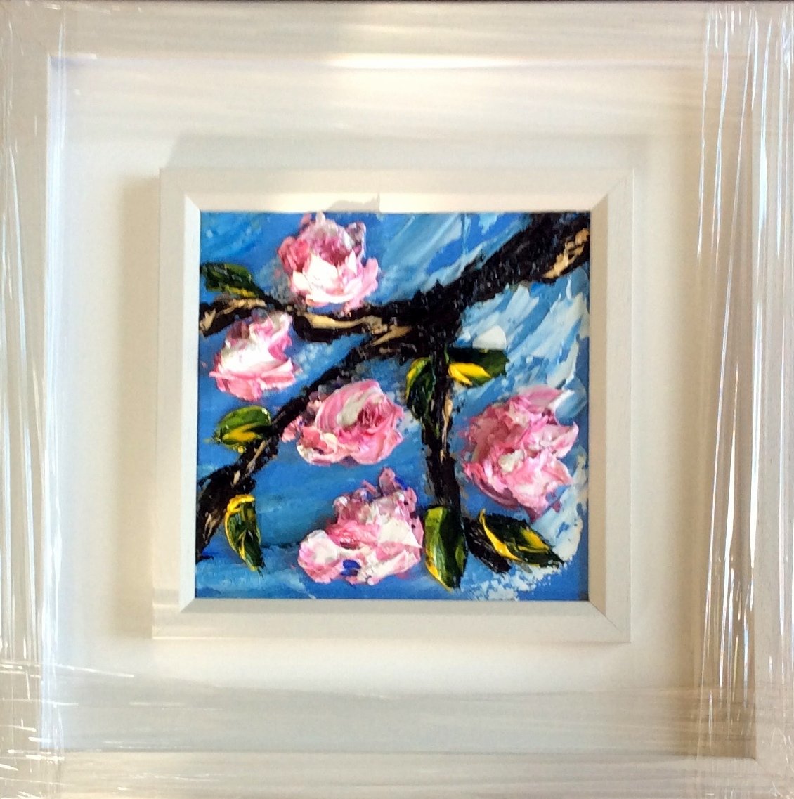 Cherry Blossom Blooms  -original oil palette knife