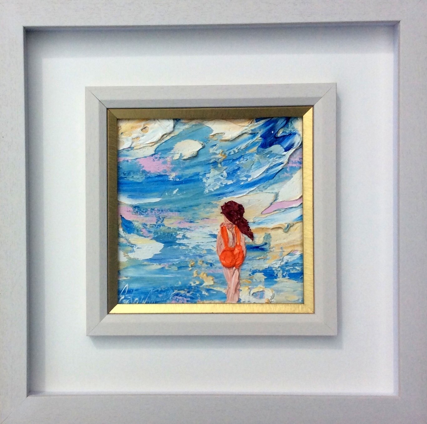Sea Swimmer - Orange Togs - original oil palette knife