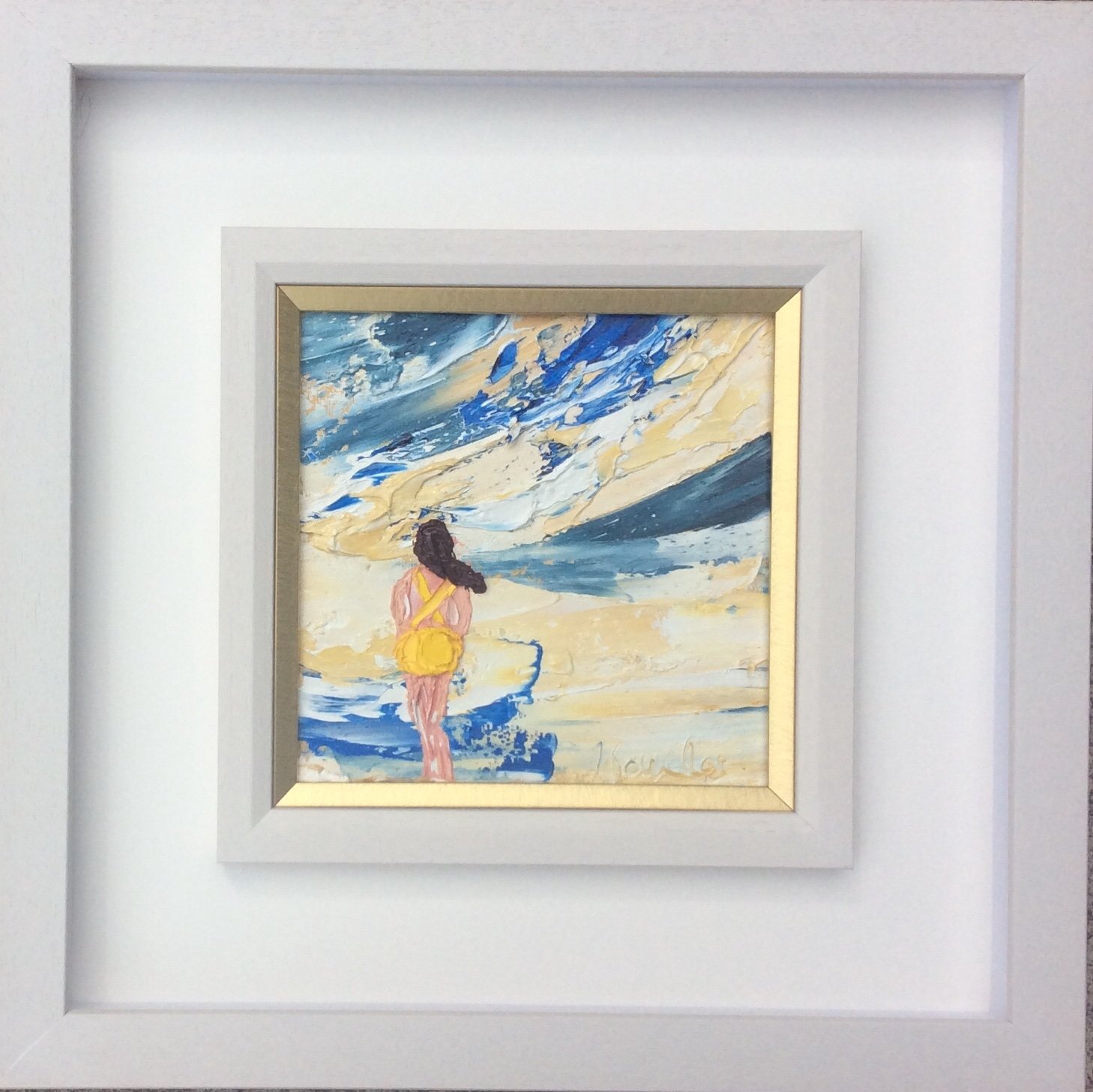 Sea Swimmer - Yellow togs - original oil palette knife