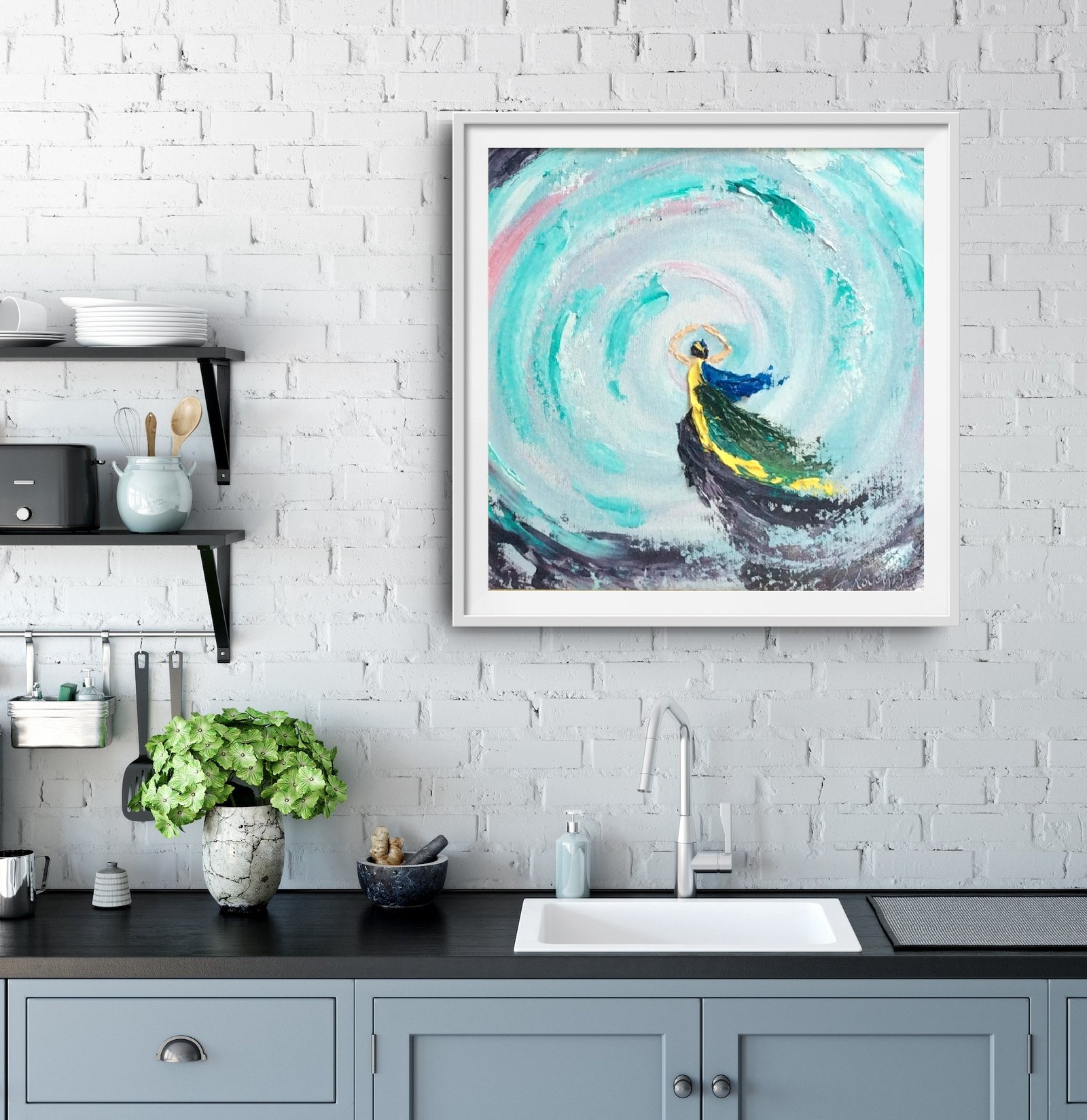 Tiny Dancer - Elegance  Original oil palette knife