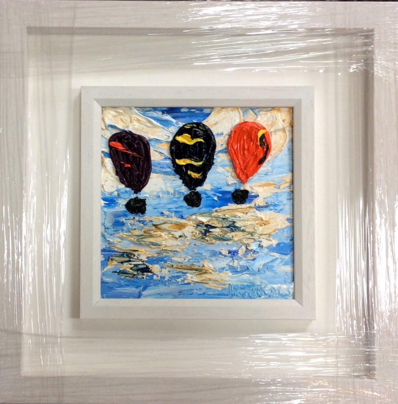 Up Up and Away - Fun Times - original oil palette knife
