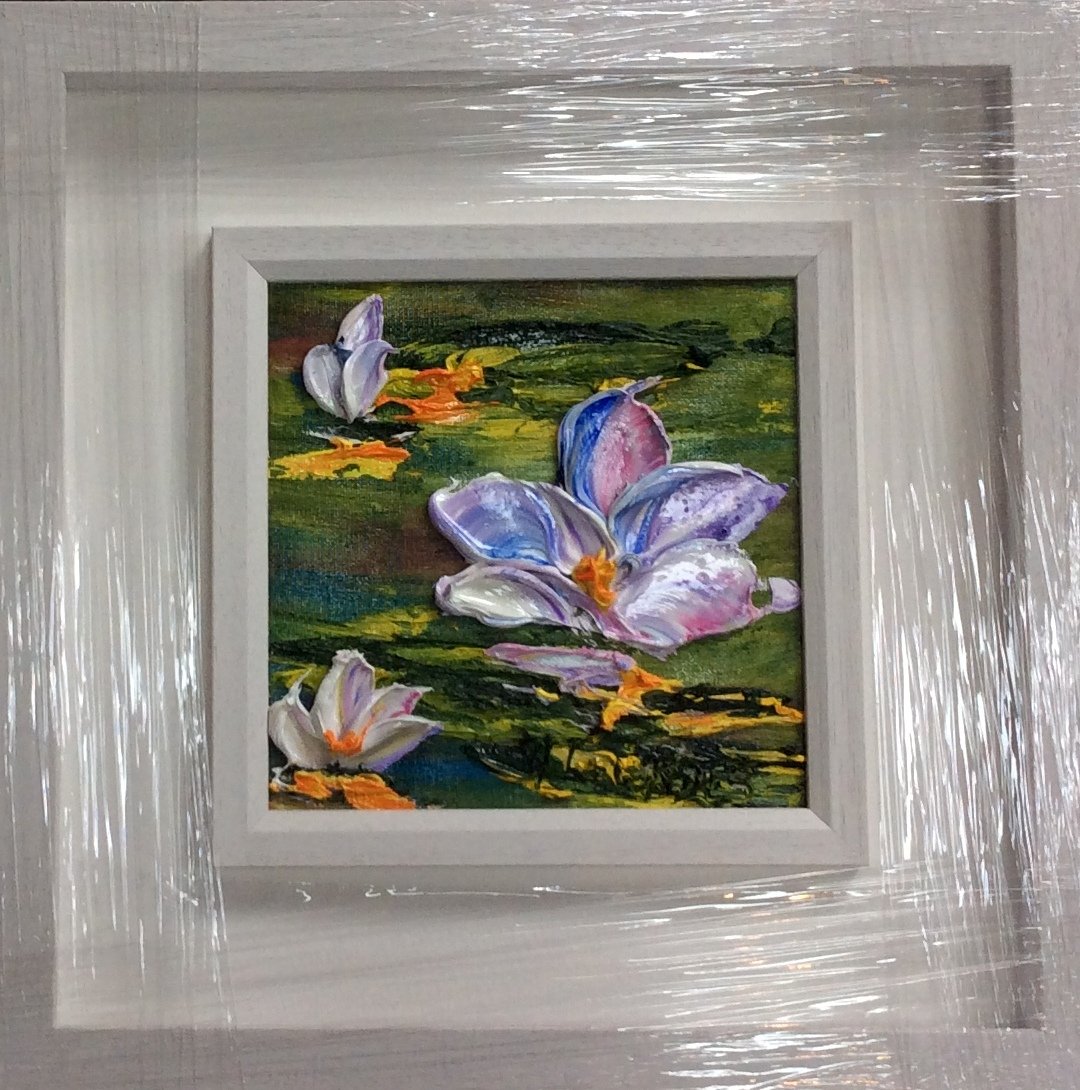 Waterlily Wonderful  - original oil palette knife