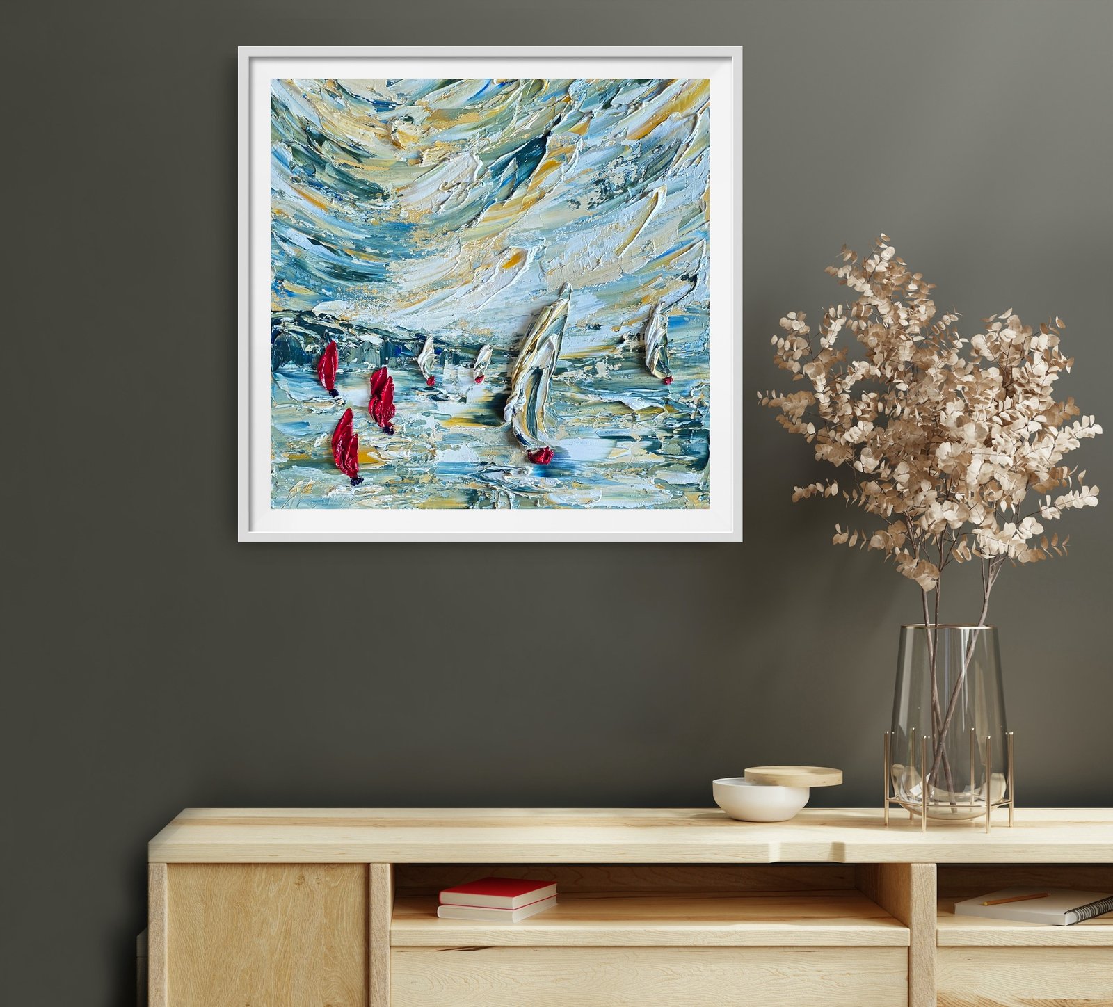 ''You will never reach port if you never set Sail '' - ORIGINAL OIL PALETTE KNIFE