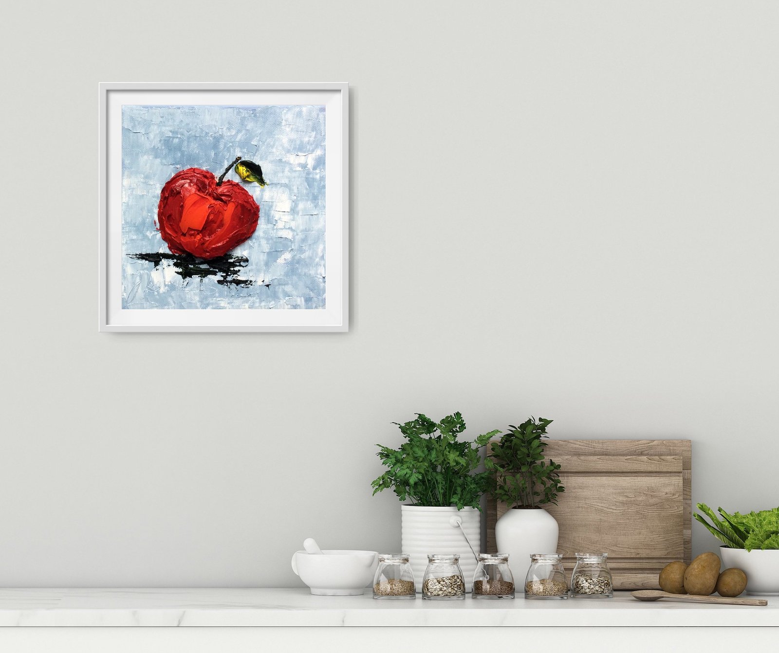 An Apple a day - original oil palette knife
