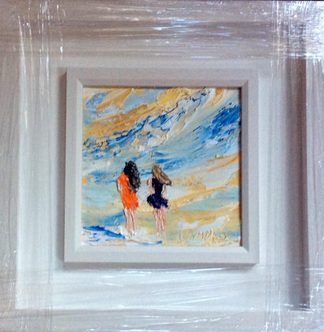 Beach Hair. Don't Care- original oil palette knife