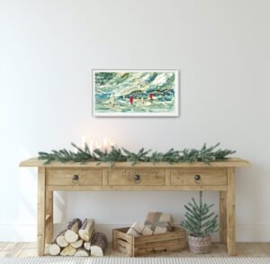 Sailing off the Coast   - original oil palette knife - Image 5