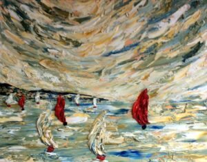 Somewhere on the Journey don't forget to take in the view  - ORIGINAL OIL PALETTE KNIFE - Image 2